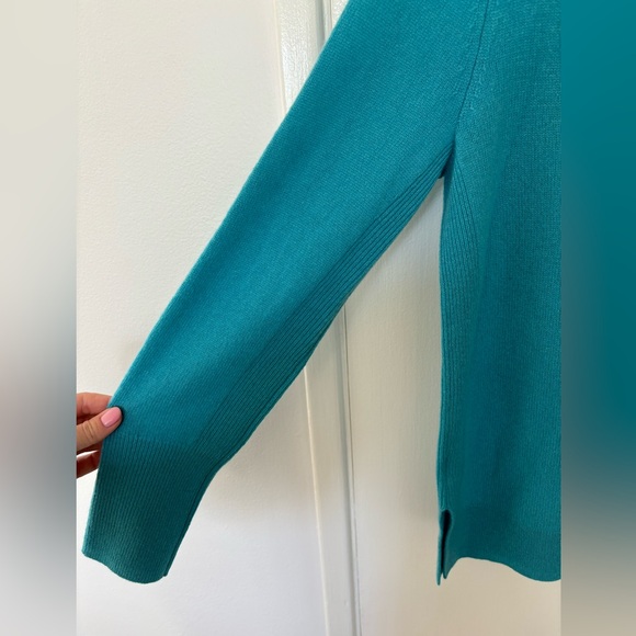 NWT Halogen 100% Cashmere Turquoise Sweater - Picture 3 of 4
